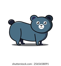 Vector Illustration of Bear with Simple Illustration Available for Badge