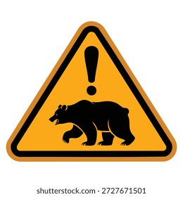 Ilustración vectorial de signo de advertencia de oso aislado ideal para la alerta de precaución Seguridad de la vida silvestre Parque forestal y naturaleza temática diseños decorativos