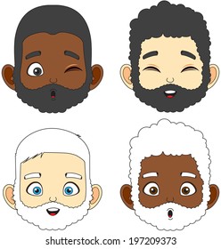Vector illustration of beard and mustache man face