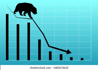 Vector Illustration Of A Bearish Market Trend.