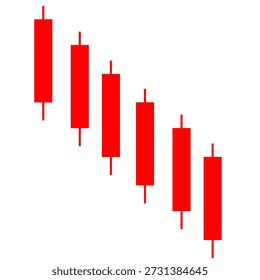 Vector illustration of Bearish red candlestick chart