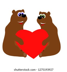 
vector illustration bears in love