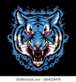 Vector Illustration Beast Hunger Tiger