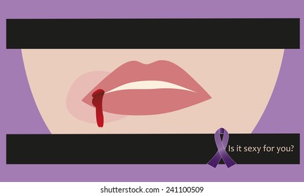 vector illustration of beaten woman. against domestic violence