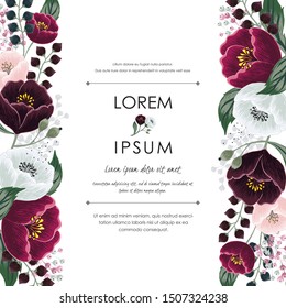 Vector illustration of a beatiful floral frame in summer for Wedding, anniversary, birthday and party. Design for banner, poster, card, invitation and scrapbook
