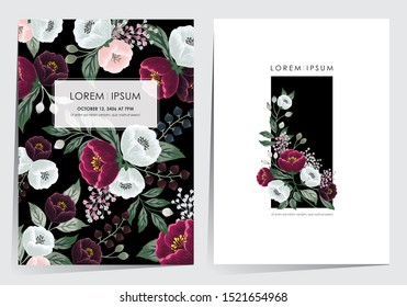 Vector illustration of a beatiful floral frame set in summer for Wedding, anniversary, birthday and party. Design for banner, poster, card, invitation and scrapbook
