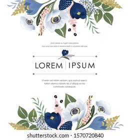 Vector illustration of a beatiful floral frame in spring for Wedding, anniversary, birthday and party. Design for banner, poster, card, invitation and scrapbook 
