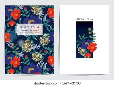 Vector illustration of a beatiful floral frame set for Wedding, anniversary, birthday and party. Design for banner, poster, card, invitation and scrapbook 
