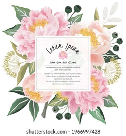 Vector illustration of a beatiful floral frame in spring for Wedding, anniversary, birthday and party. Design for cards, party invitation, Print, Frame Clip Art and Business Advertisement