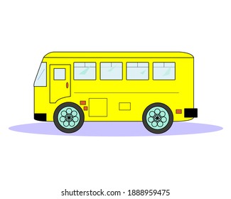 ilustración vectorial de un bellos bus amarillo