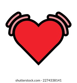 Vector illustration of the beating heart cartoon