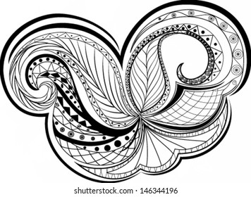 Vector illustration of beautiful abstract black tulip.