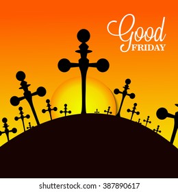 Vector illustration of beautiful abstract cross for Good Friday with background.