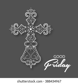 Vector illustration of beautiful abstract cross for Good Friday with background.