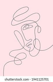 Vektorgrafik der schönen abstrakten Face Line Art Zeichnung. Gut für Cover, Poster, T-Shirt, Grafikdesign Print und andere.