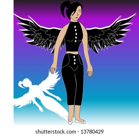 Vector illustration beautiful angel