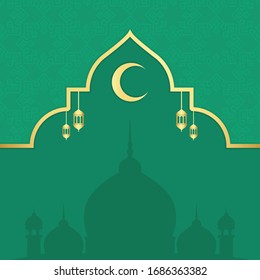 Imagen vectorial de bello fondo artístico con mezquita para ramadan y eid.