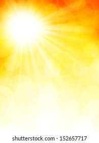 Vector illustration beautiful autumn background with sun