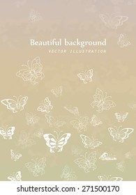 Vector illustration of a beautiful background of butterflies