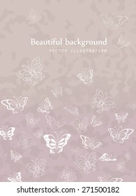 Vector illustration of a beautiful background of butterflies