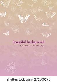 Vector illustration of a beautiful background of butterflies