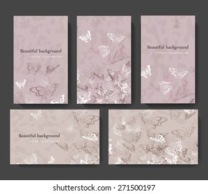 Vector illustration of a beautiful background of butterflies
