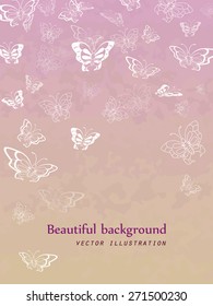 Vector illustration of a beautiful background of butterflies