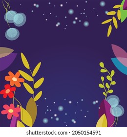 Vector illustration. beautiful background with flowers, place for text. children's bright illustration. signboard, banner, postcard, card