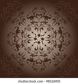Vector illustration of beautiful background with stylized brown acanthus leaves