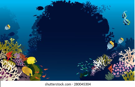 Vector illustration of beautiful banner fish in nature