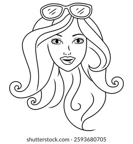 vector illustration of beautiful barbie doll icon 03