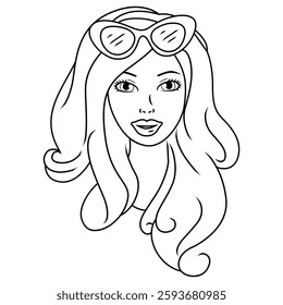 vector illustration of beautiful barbie doll icon 05