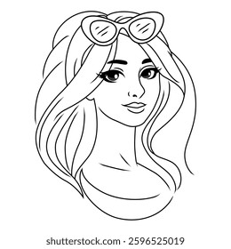 vector illustration of beautiful barbie doll icon 0014