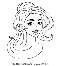 vector illustration of beautiful barbie doll icon 0025