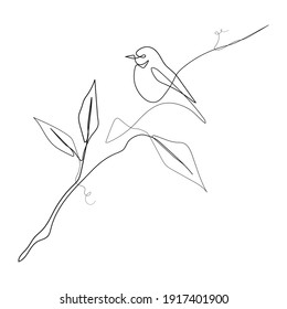 Vector Illustration of Beautiful Bird Line Art Drawing. Good for Cover, Poster, T-Shirt, Graphic Design Print, and others.