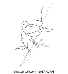 Ilustración vectorial del bello dibujo de líneas de aves. Es bueno para portada, afiche, camiseta, diseño gráfico impreso y otros.