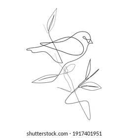 Vector Illustration of Beautiful Bird Line Art Drawing. Good for Cover, Poster, T-Shirt, Graphic Design Print, and others.