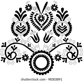 Vector illustration of beautiful black floral background
