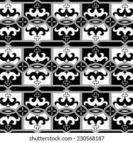 Vector illustration of beautiful black geometrical seamless pattern on white background