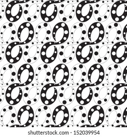 Vector illustration of beautiful black seamless abstract pattern on white background