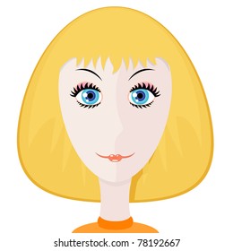 Vector illustration of beautiful blond woman