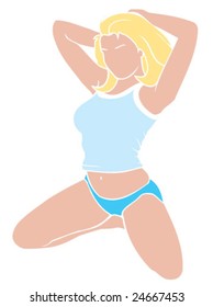 Vector illustration beautiful blonde