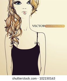 vector illustration of a beautiful blondy