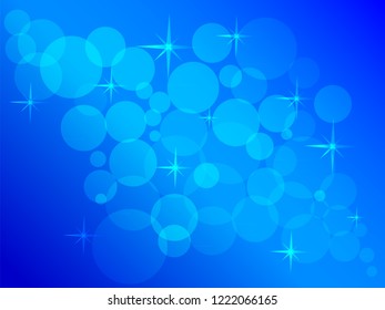 The vector illustration of the beautiful blue abstract shining background