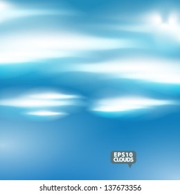 Vector illustration of beautiful blue sky with clouds