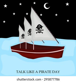 Vector illustration of a beautiful boat for International Pirate Day.