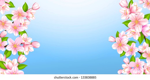 Vector illustration beautiful branches of Sakura