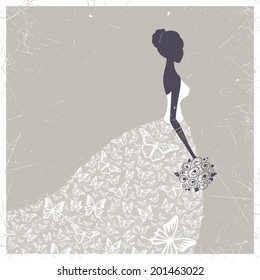 Vector Illustration of a Beautiful Bride