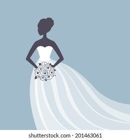 Vector Illustration of a Beautiful Bride