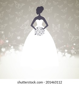 Vector Illustration of a Beautiful Bride